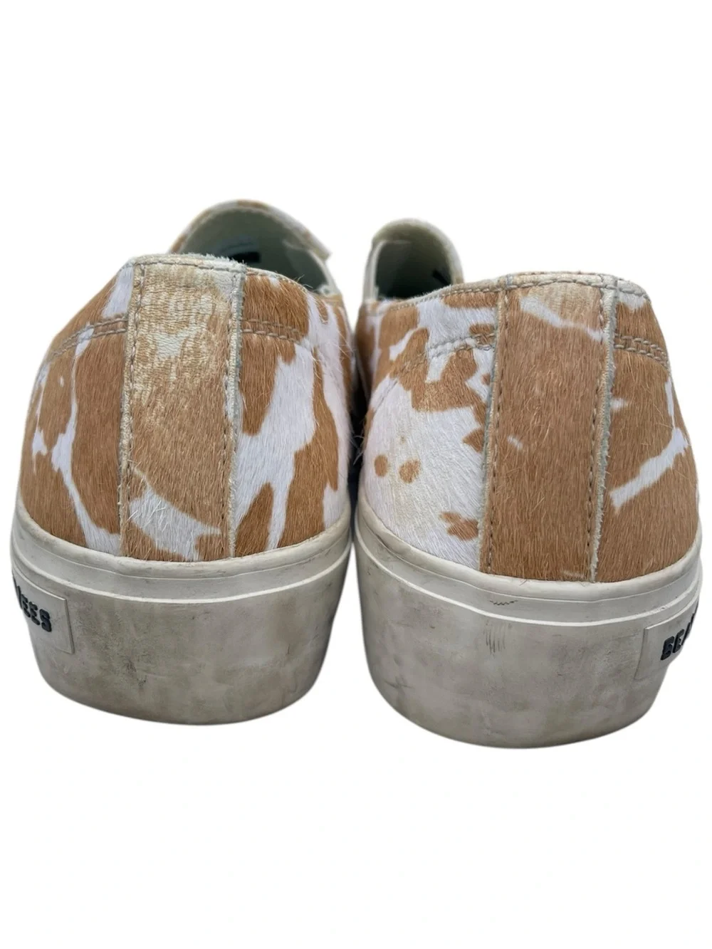 SEEVEES Slip-On Cowhide Sneakers Tan & White Size 8